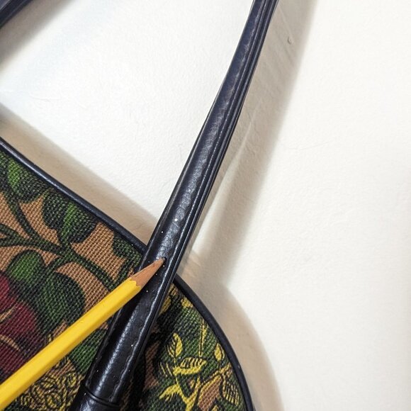 Vintage Celebrity New York MCM 1960's Carpet Bag Tapestry Travel Satchel Floral - Picture 9 of 14